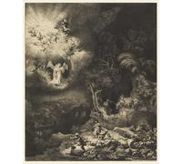 XcBAIHOUD Famous Painting Famous Art Minimalist Prints The angel appearing to the shepherds by Rembrandt van Rijn Art Canvas Murals for Room Decor 60x90cm