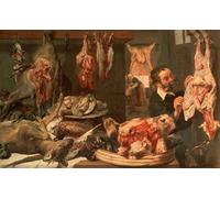 XcBAIHOUD Famous Painting Famous Art Minimalist Prints the Butcher's Shop by Frans Snyders or Snijders Art Canvas Murals for Home Decor 60x90cm