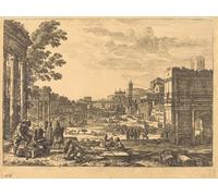 XcBAIHOUD Famous Painting Famous Art Minimalist Prints the Roman Forum by Claude Lorrain Art Canvas Murals for Home Decor 60x90cm