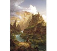 XcBAIHOUD Famous Painting Famous Art Minimalist Prints Valley of the Vau by Thomas Cole Art Canvas Murals for Room Decor 60x90cm