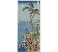 XcBAIHOUD Famous Painting Modern Artwork Classic Canvas Painting a Courtier on the Balcony of a Chinese Pavilion Looking in the Distance by Katsushika Hokusai Printed Paintings for Home Decor 60x90cm