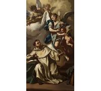 XcBAIHOUD Famous Painting Modern Artwork Classic Canvas Painting Apparition of the Host to Saint Aquinas by Francesco De Mura Printed Paintings for Home Decor 60x90cm