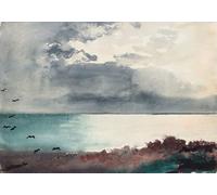XcBAIHOUD Famous Painting Modern Artwork Classic Canvas Painting Breaking Storm of Maine by Winslow Homer Printed Paintings for Room Decor 60x90cm