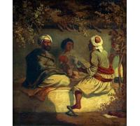 XcBAIHOUD Famous Painting Modern Artwork Classic Canvas Painting Childhood Friends by Carl Spitzweg Printed Paintings for Home Decor 60x90cm