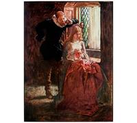 XcBAIHOUD Famous Painting Modern Artwork Classic Canvas Painting Mr Brisk and Mercy From the Pilgrims Progress From This World by Byam Liston Shaw Printed Paintings for Room Decor 60x90cm