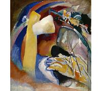 XcBAIHOUD Famous Painting Modern Artwork Classic Canvas Painting Outline to Image with White Shape. by Wassily Kandinsky Printed Paintings for Room Decor 60x90cm