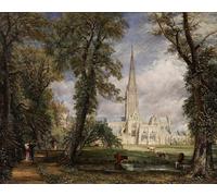 XcBAIHOUD Famous Painting Modern Artwork Classic Canvas Painting Salisbury Cathedral From the Bishops Garden by John Constable Printed Paintings for Room Decor 60x90cm