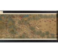 XcBAIHOUD Famous Painting Modern Artwork Classic Canvas Painting Spring Festival on the River by Qing Dynasty Chinese School Printed Paintings for Room Decor 60x90cm