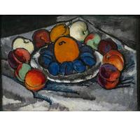 XcBAIHOUD Famous Painting Modern Artwork Classic Canvas Painting Still Life. Fruits in a Dish by Ilya Ivanovich Mashkov Printed Paintings for Home Decor 60x90cm