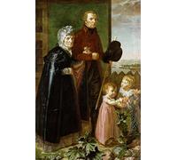 XcBAIHOUD Famous Painting Modern Artwork Classic Canvas Painting the Artist's Parents by Philipp Otto Runge Printed Paintings for Room Decor 60x90cm