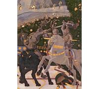 XcBAIHOUD Famous Painting Modern Artwork Classic Canvas Painting the Battle of San Romano by Paolo Uccello Printed Paintings for Home Decor 60x90cm