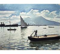 XcBAIHOUD Famous Painting Modern Artwork Classic Canvas Painting the Bay of Naples by Albert Marquet Printed Paintings for Home Decor 60x90cm
