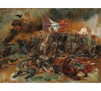 XcBAIHOUD Famous Painting Modern Artwork Classic Canvas Painting the Defense of Paris by Jean Louis Ernest Meissonier Printed Paintings for Room Decor 60x90cm