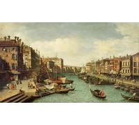 XcBAIHOUD Famous Painting Modern Artwork Classic Canvas Painting The Grand Canal near the Rialto Bridge Venice by Antonio Canal Printed Paintings for Room Decor 60x90cm