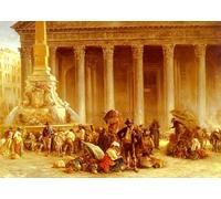 XcBAIHOUD Famous Painting Modern Artwork Classic Canvas Painting the Quack Doctor of the Piazza Rotondaby Keeley Halswelle Printed Paintings for Room Decor 60x90cm