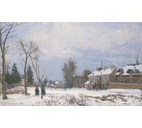 XcBAIHOUD Famous Painting Modern Artwork Classic Canvas Painting the Route From Versailles to Saint-germain Louveciennes Snow Effect by Camille Jacob Pissarro Printed Paintings for Home Decor 60x90cm