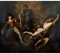 XcBAIHOUD Famous Painting Modern Artwork Classic Canvas Painting Theodore Meets in the Wood the Spectre of His Ancestor Guido Cavalcanti by Henry Fuseli Printed Paintings for Room Decor 60x90cm