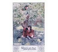 XcBAIHOUD Famous Painting Modern Artwork Classic Canvas Painting While That with a Twig I Switched off the Caterpillar by Charles Edmund Brock Printed Paintings for Home Decor 60x90cm