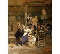 XcBAIHOUD Famous Painting Modern Canvas Prints Animal Pictures a Tavern Interior with Card Players by Jan Havickszoon Steen Vintage Poster for Home Decor 60x90cm