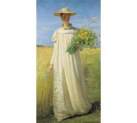 XcBAIHOUD Famous Painting Modern Canvas Prints Animal Pictures Anna Ancher Returning From the Field by Michael Peter Ancher Vintage Poster for Room Decor 60x90cm