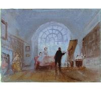 XcBAIHOUD Famous Painting Modern Canvas Prints Animal Pictures Artist Working At an Easel by Mallord William Turner Vintage Poster for Room Decor 60x90cm
