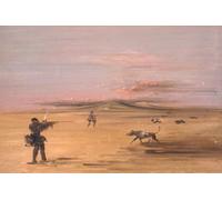 XcBAIHOUD Famous Painting Modern Canvas Prints Animal Pictures Grouse Shooting on the Missouri Prairies by George Catlin Vintage Poster for Room Decor 60x90cm