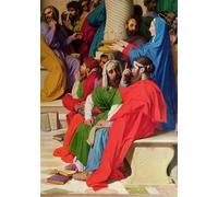 XcBAIHOUD Famous Painting Modern Canvas Prints Animal Pictures Jesus Among the Doctors Detail of the Doctors and the Virgin Mary by Jean Auguste Ingres Vintage Poster for Room Decor 60x90cm