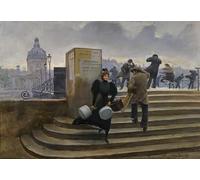 XcBAIHOUD Famous Painting Modern Canvas Prints Animal Pictures Modiste Sur Le Pont Des Arts by Jean Béraud Vintage Poster for Home Decor 60x90cm