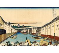 XcBAIHOUD Famous Painting Modern Canvas Prints Animal Pictures Nihonbashi Bridge in Edo by Katsushika Hokusai Vintage Poster for Home Decor 60x90cm