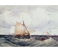 XcBAIHOUD Famous Painting Modern Canvas Prints Animal Pictures Other Ships in a Strong Breeze by Richard Parkes Bonington Vintage Poster for Home Decor 60x90cm