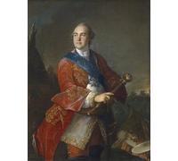 XcBAIHOUD Famous Painting Modern Canvas Prints Animal Pictures Portrait of Razumovsky the Last Hetman of Ukraine by Louis Tocqué Vintage Poster for Room Decor 60x90cm