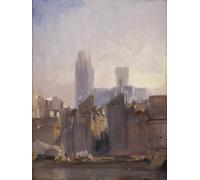 XcBAIHOUD Famous Painting Modern Canvas Prints Animal Pictures Rouen Cathedral Sunrise by Richard Parkes Bonington Vintage Poster for Home Decor 60x90cm