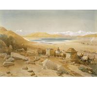 XcBAIHOUD Famous Painting Modern Canvas Prints Animal Pictures Salt Lake Thibet From india Ancient and Modern by William Crimea Simpson Vintage Poster for Room Decor 60x90cm