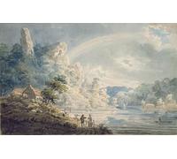 XcBAIHOUD Famous Painting Modern Canvas Prints Animal Pictures Scene Near the New Weir Monmouthshire by Girtin Vintage Poster for Home Decor 60x90cm