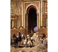 XcBAIHOUD Famous Painting Modern Canvas Prints Animal Pictures the Alah-ou-din Old Delhi Late by Edwin Lord Weeks Vintage Poster for Room Decor 60x90cm
