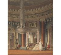 XcBAIHOUD Famous Painting Modern Canvas Prints Animal Pictures the Circular Dining Room At Carlton House London by Charles Wild Vintage Poster for Home Decor 60x90cm