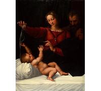 XcBAIHOUD Famous Painting Modern Canvas Prints Animal Pictures the Holy Family by Raffaello Sanzio Raphael Vintage Poster for Room Decor 60x90cm