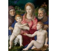XcBAIHOUD Famous Painting Modern Canvas Prints Animal Pictures the Holy Family with Saints Anne and the Baptist by Agnolo Di Cosimo Bronzino Vintage Poster for Room Decor 60x90cm