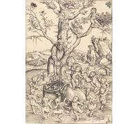 XcBAIHOUD Famous Painting Modern Canvas Prints Animal Pictures the Rest on the Flight Into Egypt by Lucas Cranach the Elder Vintage Poster for Room Decor 60x90cm