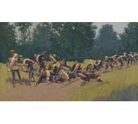 XcBAIHOUD Famous Painting Modern Canvas Prints Animal Pictures the Scream of Shrapnel At San Juan Hill by Frederic Remington Vintage Poster for Home Decor 60x90cm