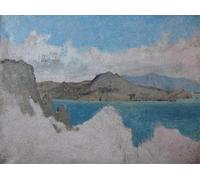 XcBAIHOUD Famous Painting Modern Canvas Prints Animal Pictures View of Cape Campanella and the Isle of Sirenes Morning by Jean-jacques Henner Vintage Poster for Home Decor 60x90cm