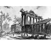 XcBAIHOUD Famous Painting Modern Canvas Prints Animal Pictures View of the Temple of with the Arch of Septimius Severus by Battista Piranesi Vintage Poster for Room Decor 60x90cm
