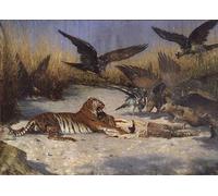 XcBAIHOUD Famous Painting Pictures Printed Wall Art Graffiti a Man-eater S-s by Vasili Vasilievich Vereshchagin Posters and Prints for Room Decor 60x90cm