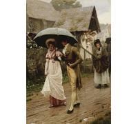 XcBAIHOUD Famous Painting Pictures Printed Wall Art Graffiti a Wet Sunday Morning by Edmund Blair Leighton Posters and Prints for Home Decor 60x90cm