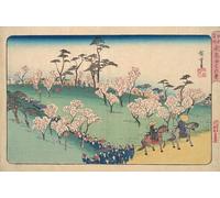 XcBAIHOUD Famous Painting Pictures Printed Wall Art Graffiti Asukayama Hanami by Ando Hiroshige Posters and Prints for Home Decor 60x90cm