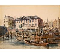 XcBAIHOUD Famous Painting Pictures Printed Wall Art Graffiti Fishmongers Hall and the Building of London Bridge by Edward William Cooke Posters and Prints for Room Decor 60x90cm