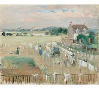 XcBAIHOUD Famous Painting Pictures Printed Wall Art Graffiti Hanging the Laundry Out to Dry by Berthe Morisot Posters and Prints for Home Decor 60x90cm