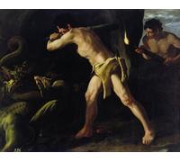 XcBAIHOUD Famous Painting Pictures Printed Wall Art Graffiti Hercules Fighting with the Lernaean Hydra by Francisco De Zurbaran Posters and Prints for Room Decor 60x90cm