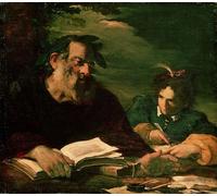 XcBAIHOUD Famous Painting Pictures Printed Wall Art Graffiti Homer Dictating His Poem by Pier Francesco Mola Posters and Prints for Room Decor 60x90cm