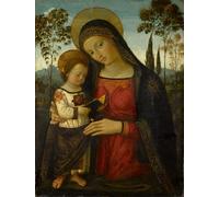 XcBAIHOUD Famous Painting Pictures Printed Wall Art Graffiti Lady and Childirca by Bernardino Di Betto Pinturicchio Posters and Prints for Room Decor 60x90cm